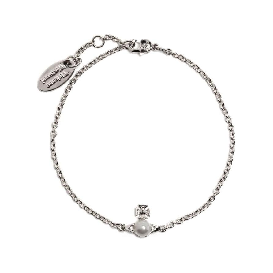 Vivienne Westwood Balbina Bracelet Elegant Mini Pearl Bracelet Women bracelet Silver 6102017702P118P118