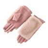 Damen Herbst- und Winterhandschuhe aus Kaninchenfell plus Samt verdickt winddicht und warm Reiten Kälteschutz Touchscreen Wildlederhandschuhe
