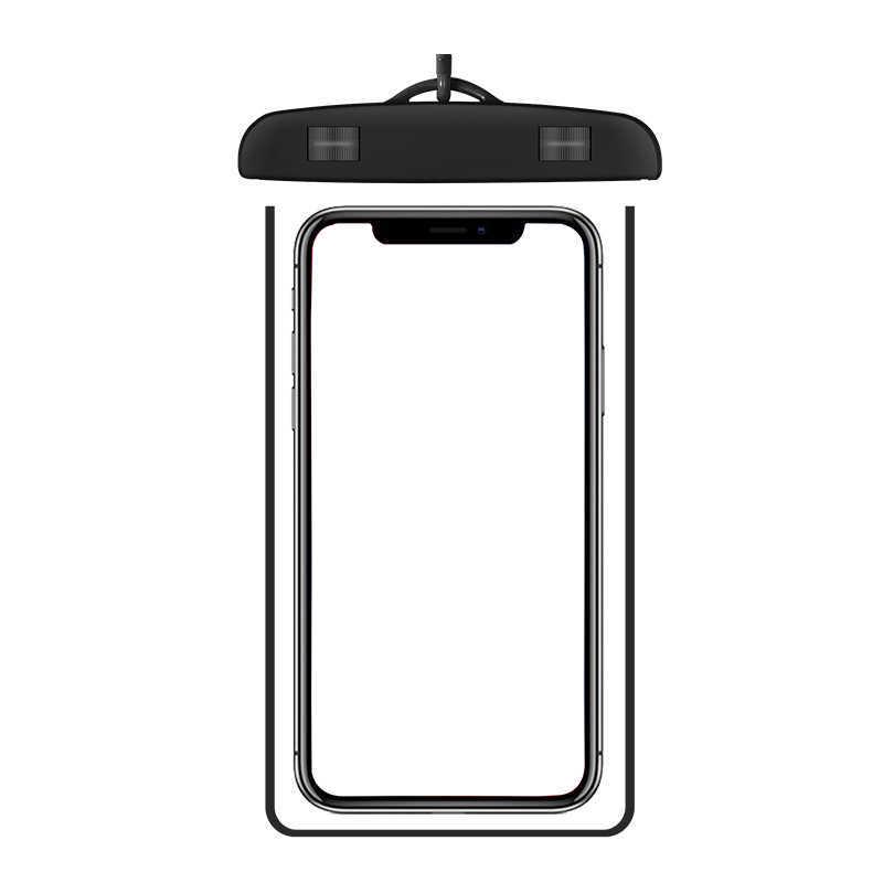 Luminous Waterproof Phone Case with Touch Screen for Swimming and Rafting.