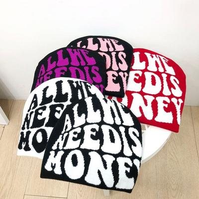 Women's Winter Daily Hip Lettering Color Print Beanie Hat