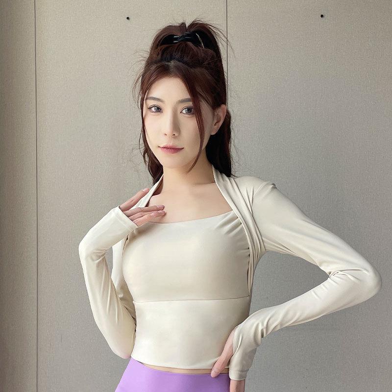 

Женский комплект для йоги 2024 года от инфлюенсера высокого класса: Топ для пилатеса и танцевальные микроклеши Small