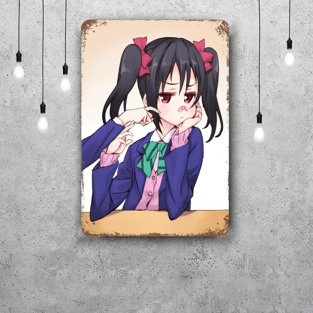 nico yazawa cartoon Funny Bar Metal Sign Retro Plaque Vintage Sign Alcohol Drinker Pub Club  Kitchen Wall Decoration