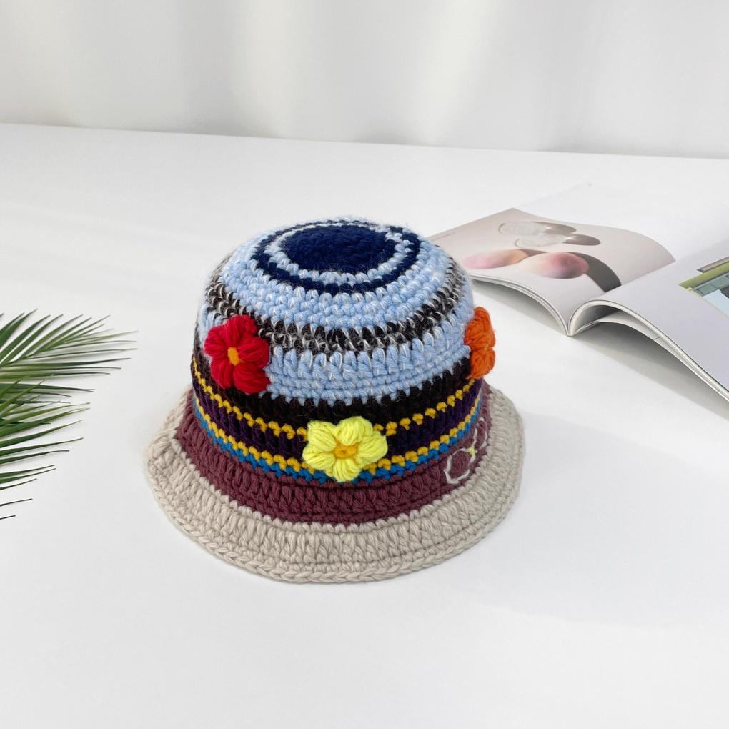 Women's and Men's Bohemian Flower Knit Bucket Hat