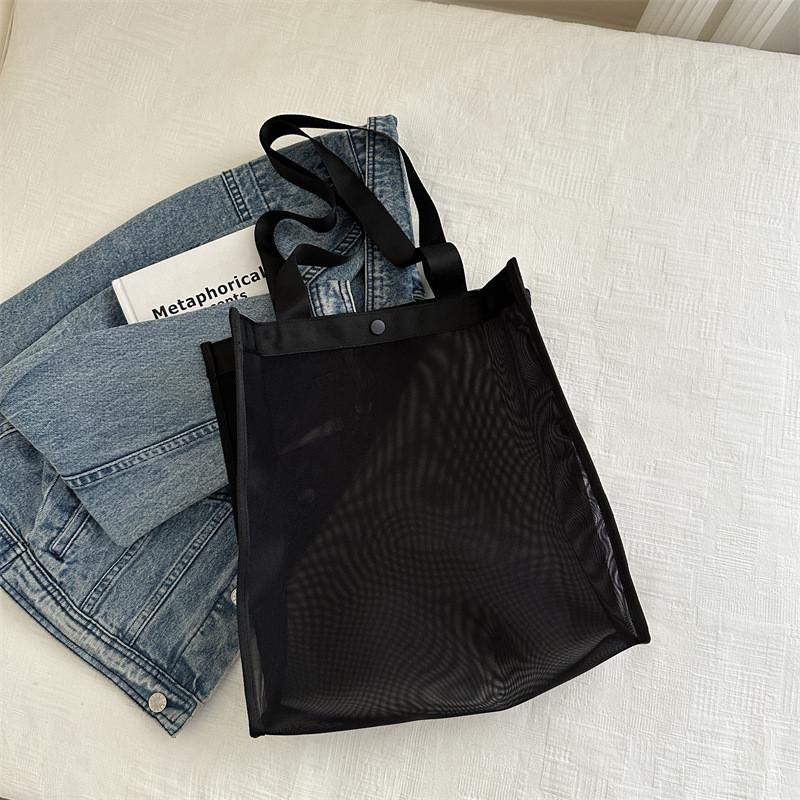 Chic Transparent Shoulder Tote Bag For Everyday Use Large Capacity Trendy Design