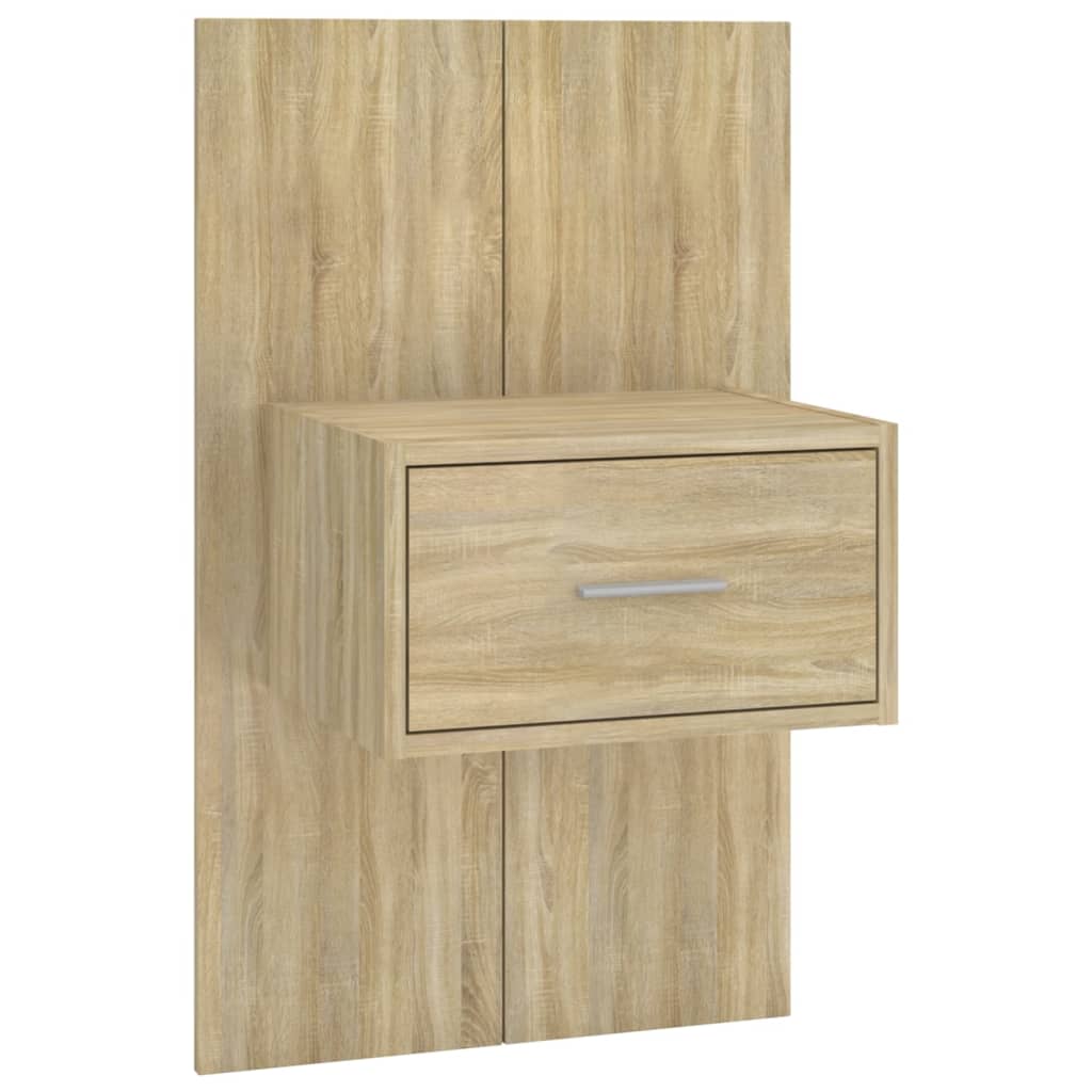Headboard with Nightstands Sonoma Oak Wood Based Material