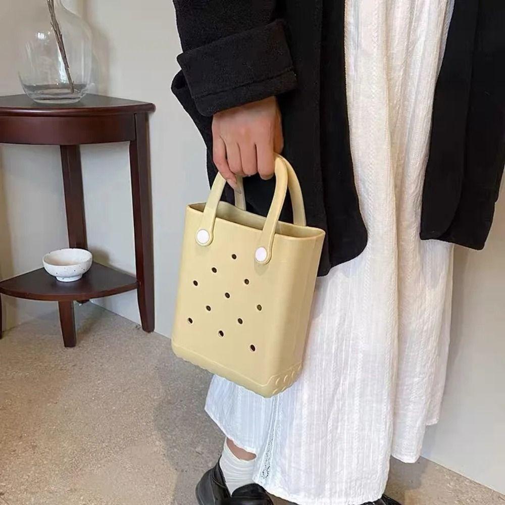 Mini EVA Handbags With Hole Handmade DIY Hole Paste Bag Cartoon Pattern Handbags  Vacation