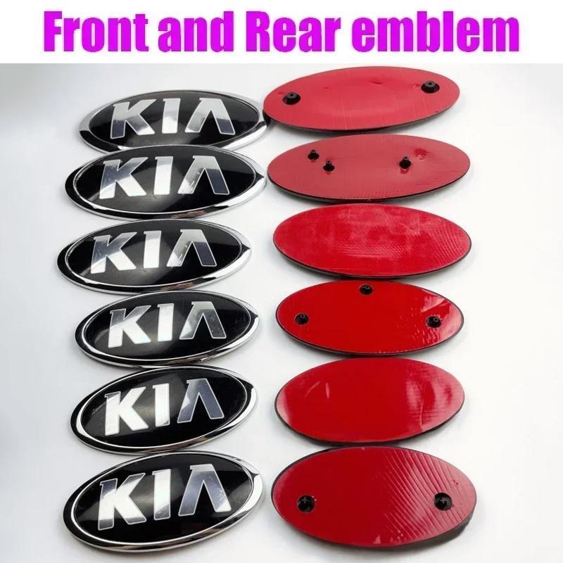 QZGF3 ABS Car Front Emblem Rear Trunk Sticker Badge for KIA Sportage K3 K4 K5 KX3 Picanto Rio Ceed Cerato Soul Stonic CARNIVAL Styling