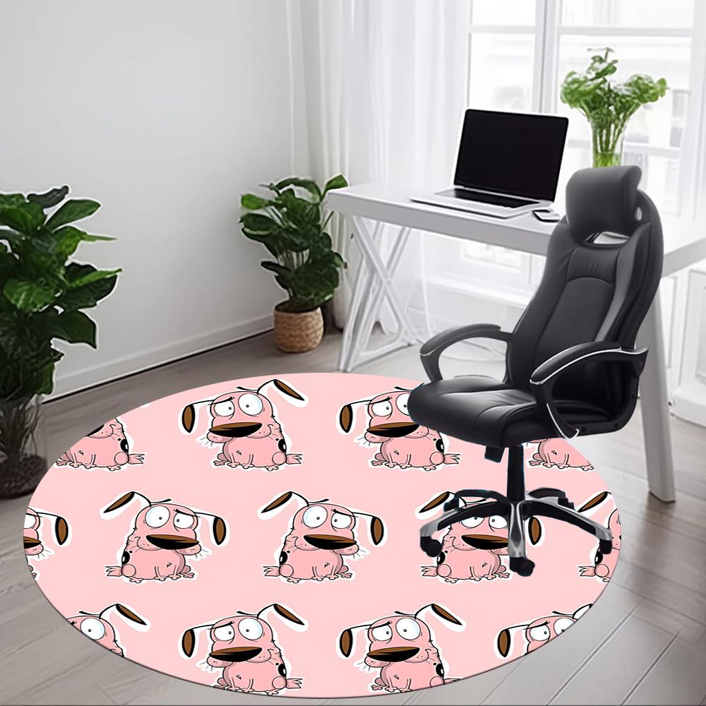 1pc Courage the Cowardly Dog Office Round Area Rug, Under Office Chairs Bedroom Living Room Home Decor a1022223