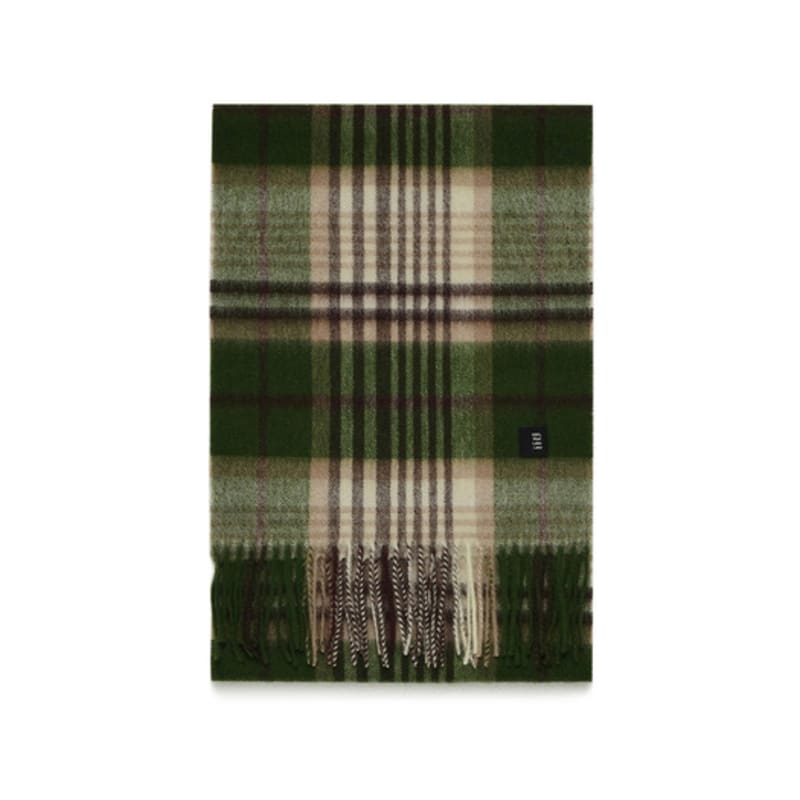 velsey wool 100% check muffler [Irish Green]
