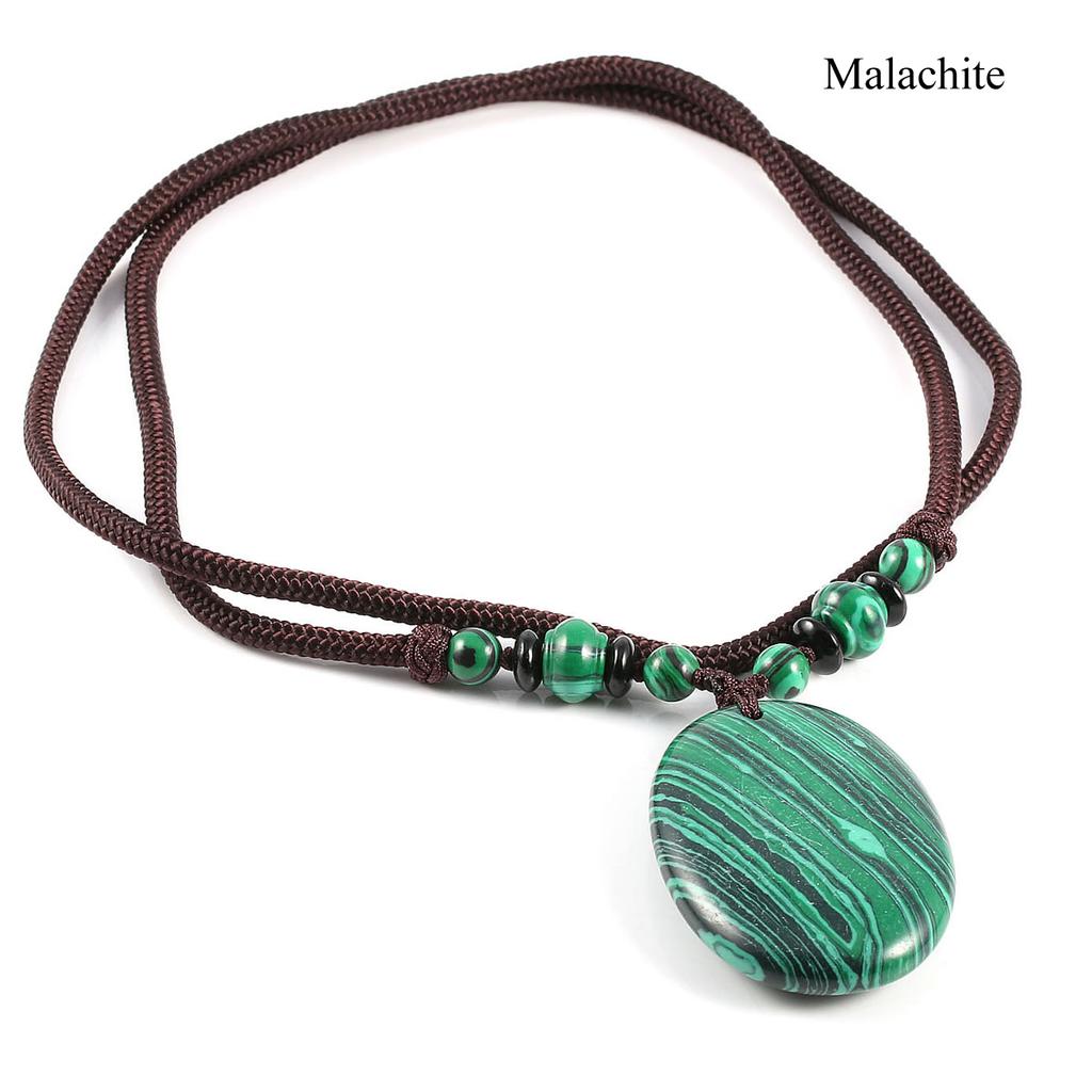 1 buc. Colier cu pandantiv oval din piatră naturală energetică, piatră prețioasă de cristal vindecător cu aura boemă, cu lanț, pentru femei, bărbați, îmbrăcăminte zilnică, bijuterii, cadouri