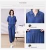 Women's Summer Tencel Denim Suit: Stylish 2025 Casual Two-Piece Set for Middle-Aged Mothers