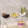 Hexagonal Resin Hand-shaped Soap Dish Holder Multifunctional Wall Hanging Hook Storage Traceless Home Organization Rack Bathroom Supplies