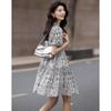 Demana Women's Summer French Romantic A-Line Printed Cotton Dress