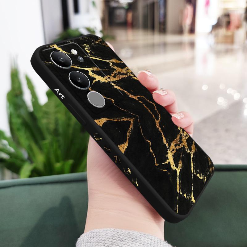 

Золотой мраморный чехол для VIVO V29 V29E V27 V27E V25 V25E V23 V23E V21 V20 4G 5G Силиконовый чехол V23 5G
