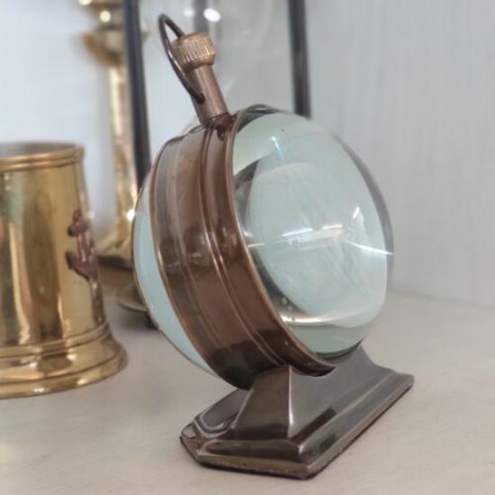 Antique Brass Trophy Desk Clock Mechanical Vintage Table Top Decorative Gift