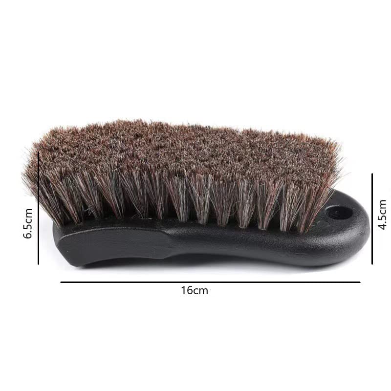 CAEEKER Soft Horse Hair Leather Cleaning Brush Real Horse Hair Detail Brush Car Interior