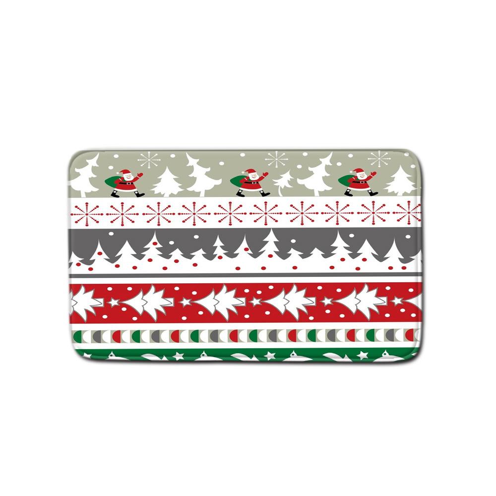 3D Digital Printing Christmas Waterproof Shower Curtain Four-Piece Bathroom Non-Slip Door Mat Toilet Absorbent Floor Mat Carpet