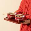 Double Happiness Red Bowl & Chopsticks Set - Wedding, Housewarming, Birthday, Anniversary Gift