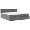 Ottoman Bed with Mattress Gray 180x200 cm Faux Leather