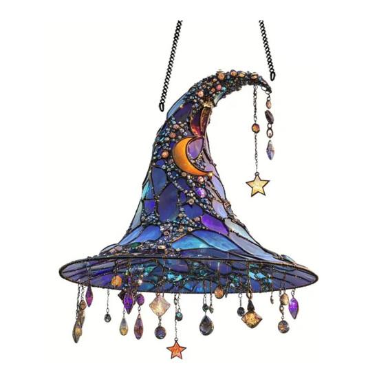Halloween Colorful Bat Hanging Decoration Stained Glass 2D Flat Acrylic