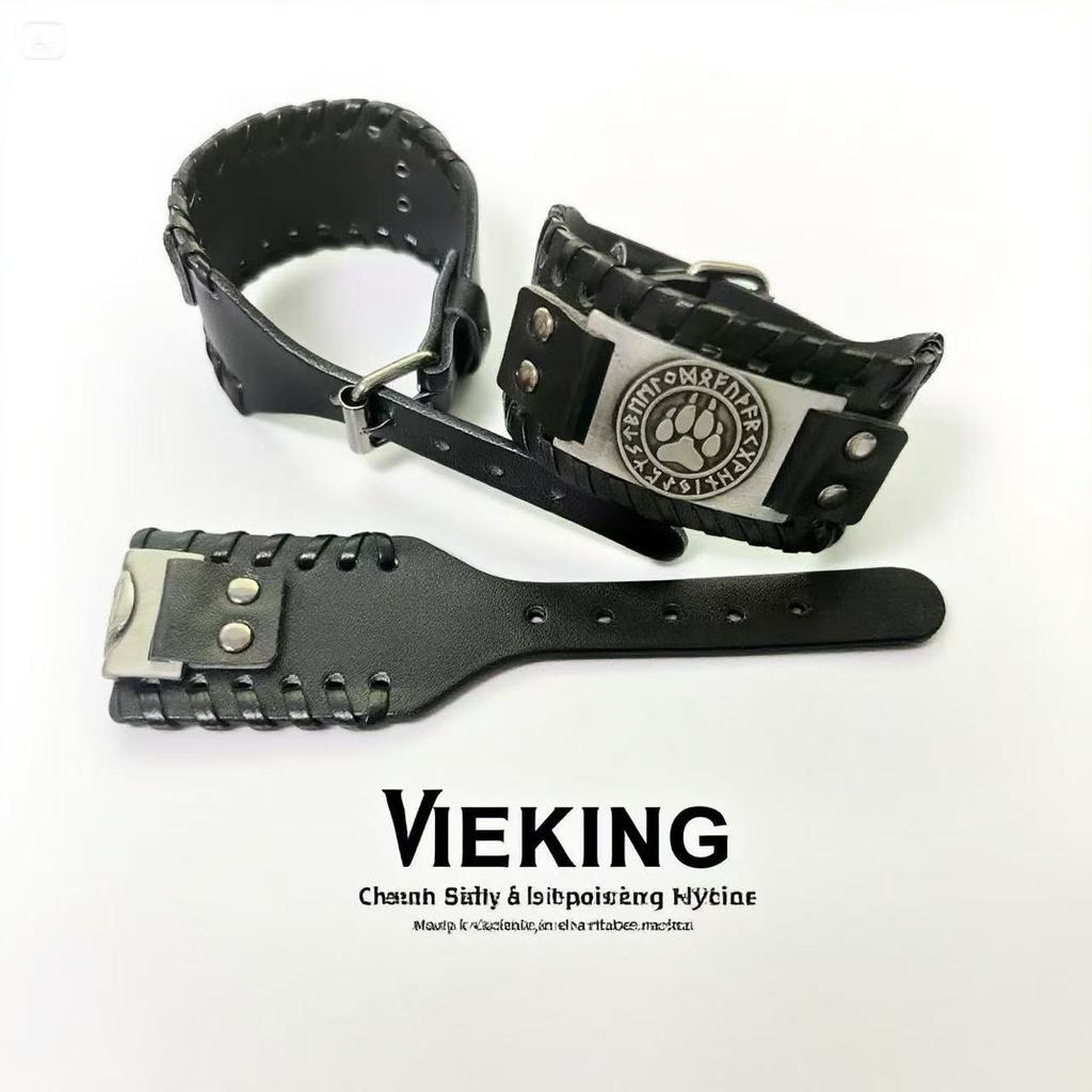 HNSP Viking Rune  Accessories Wrap Leather Bracelet For Men Adjustable Size