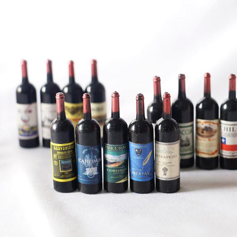 1 Set 1/12 Miniature Wine Bottles Dollhouse Kitchen Accessories - Mini Dolls House Living Room Accessories Beer Drink Bottles