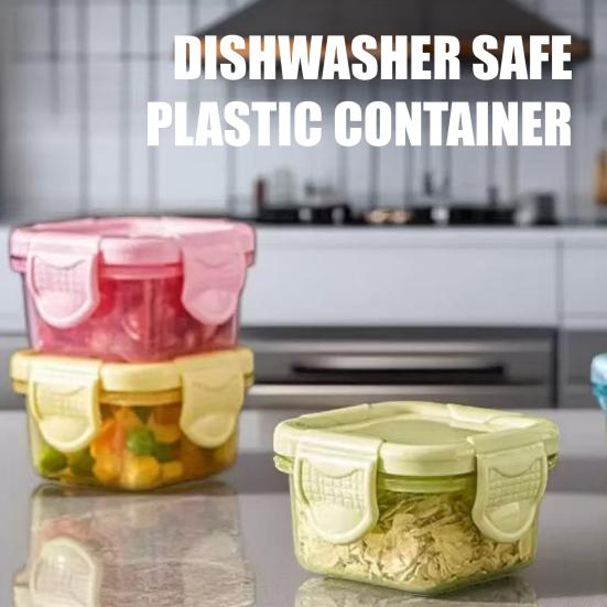6Pcs/Set Mini Food Storage Box Portable Condiment Box with Leakproof Lid