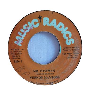 7inch Record VERNON MAYTONE  Mr Postman NONE Music Radics 1984 Jamaica Reggae Ska  Dub Used