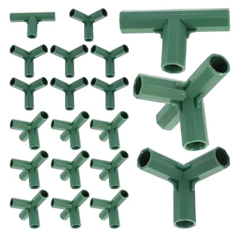 20PCS 16mm Round Pipe Connector Tee Plastic Three-Way Four-Way Five-Way Greenhouse Frame Garden Water Connector