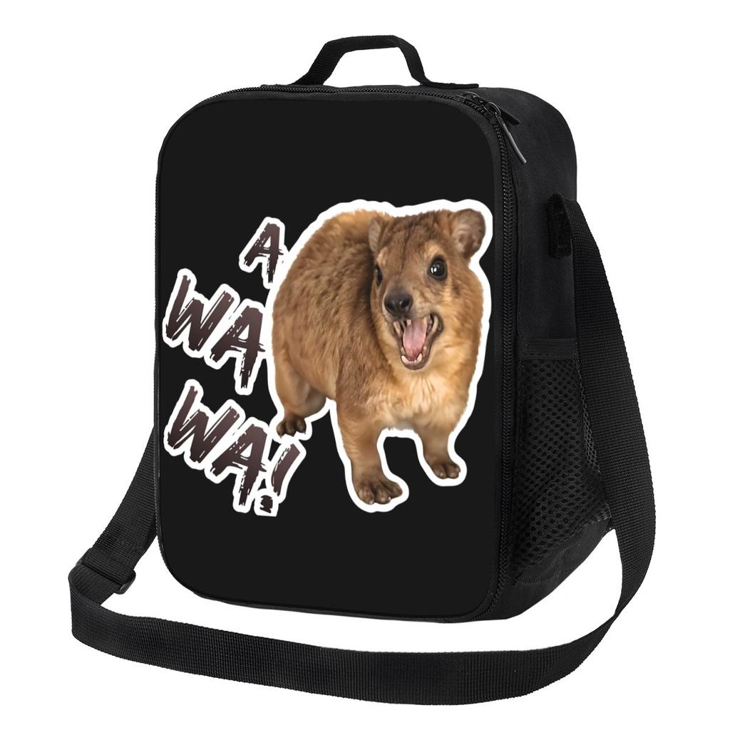 Awawa Angry Screaming Rock Hyrax Insulated Lunch Bag for School Picnic Storage Food Boxes Portable Container Lunch Box Tote
