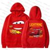 Fun Cars Lightning McQueen 95 Print Hooded Sweatshirt Fashion Autumn Winter Men Women Casual Pullover Hoodies Cotton Clothing