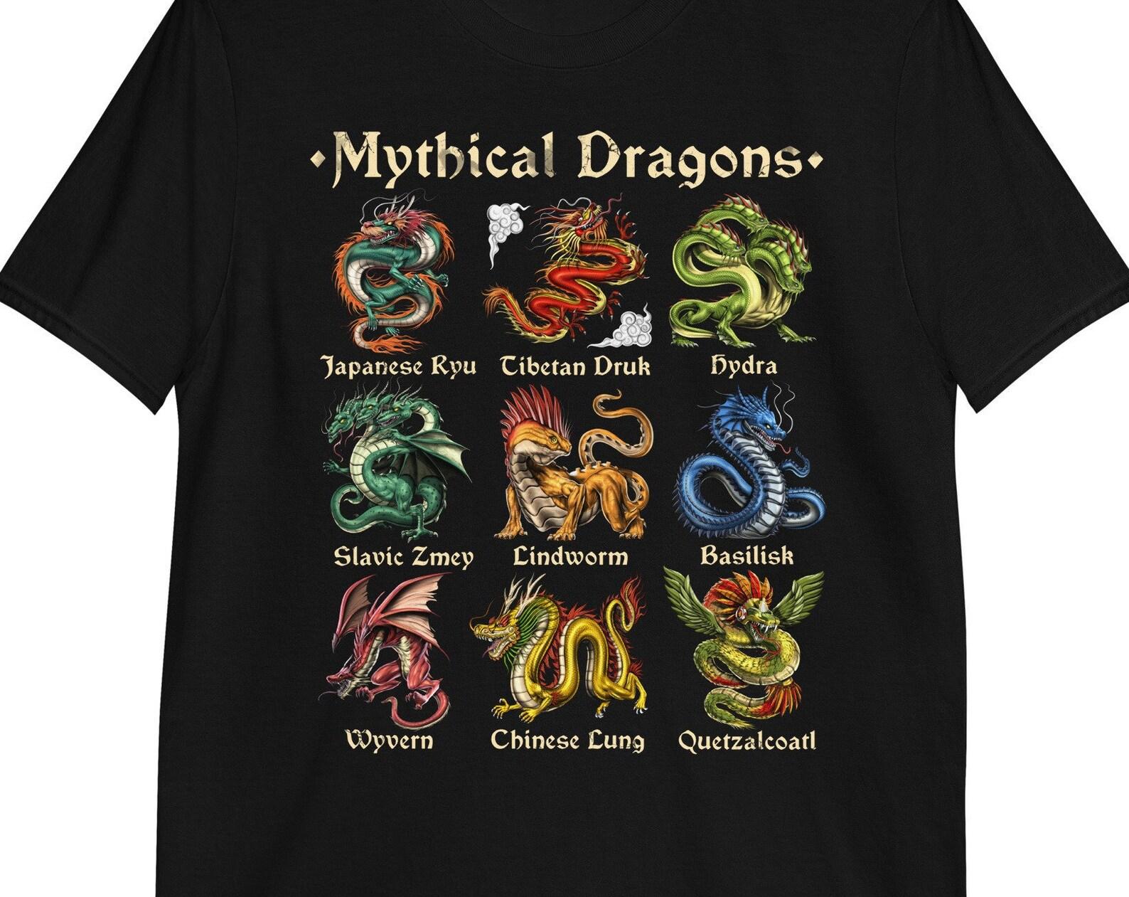 Mythical Dragons T-Shirt: Fantasy Creature Tee 140