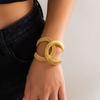 Bracelet Métal Surface Lisse Design Tendance, Bracelet Personnalisé Géométrique Creux Ouverture Croisée