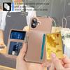 ZM03 For iPhone 16 Case with Card Holder PU Leather+TPU Phone Back Cover