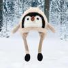 Cartoon Sweet Cute Penguin Ear Flap Hat Winter Outdoor Warm Thickened Plush Windproof Soft Pullover Hat Children's Gift