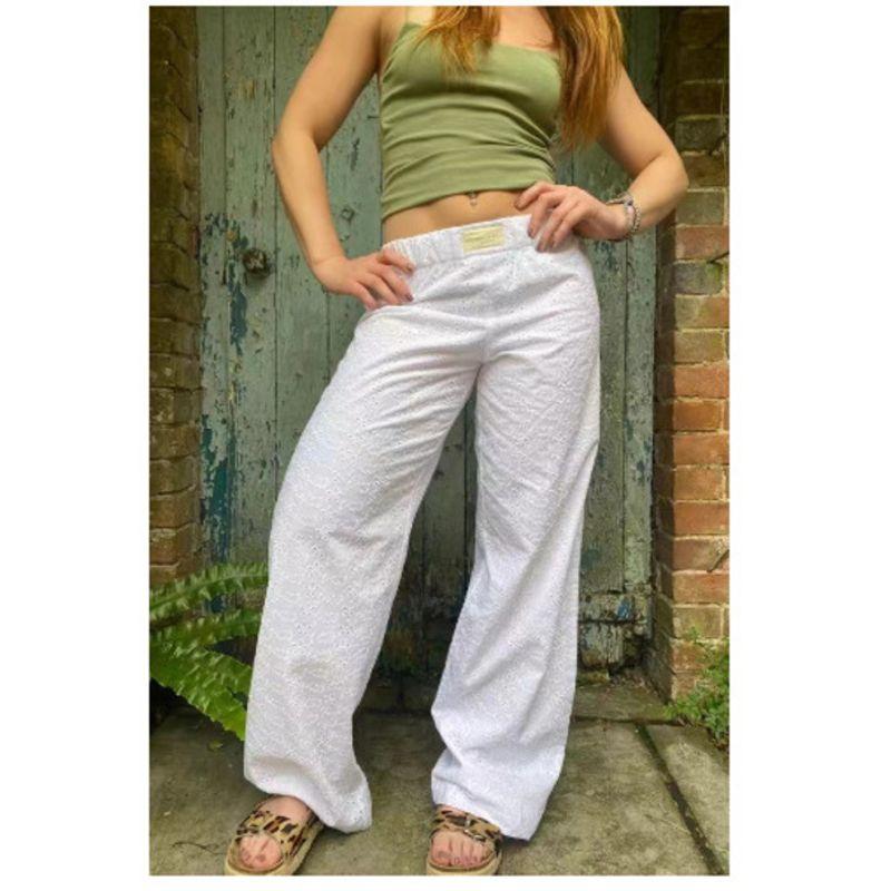 2024 New Arrival Hot Products Amazon Women's Stripes Wide Leg Pants Casual Street Ins Fashion Loose High Waist Pants