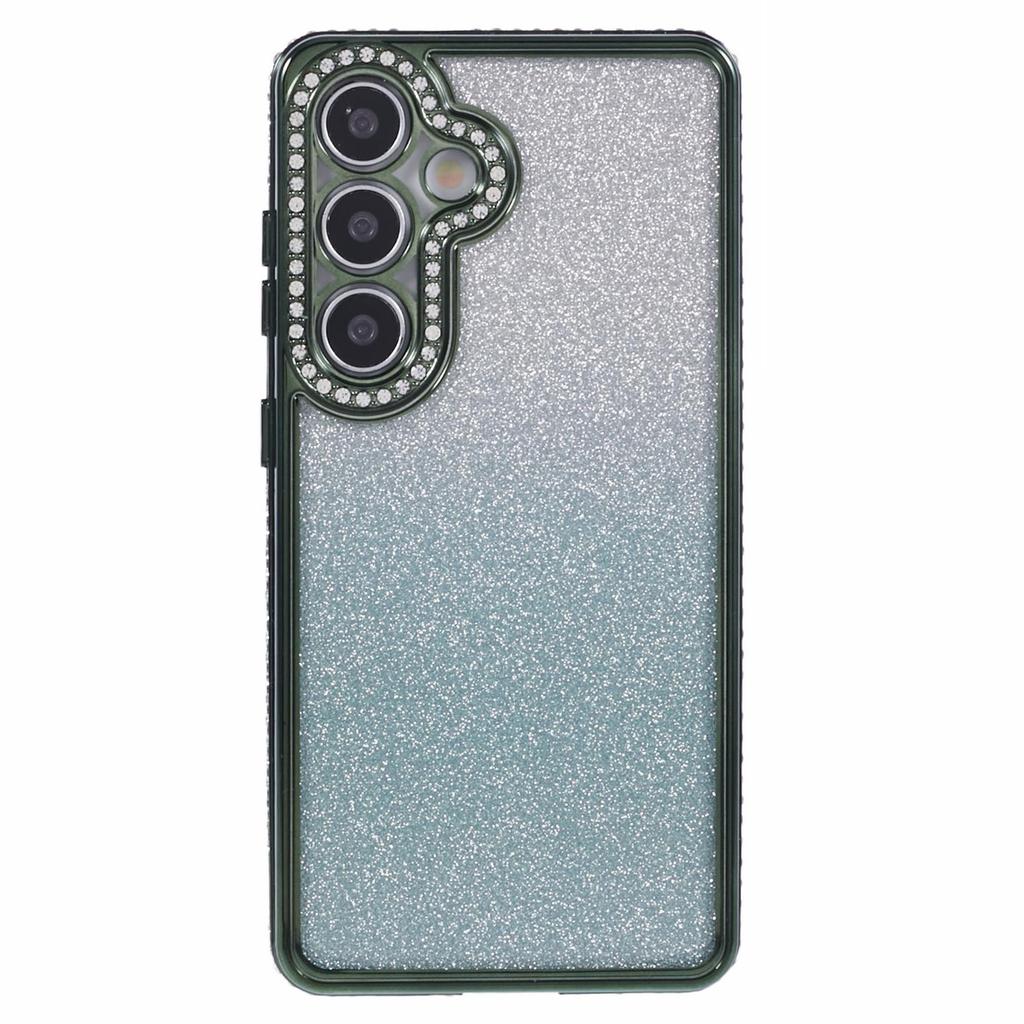 For Samsung Galaxy S24+ Case Gradient TPU Phone Cover Rhinestones Decor