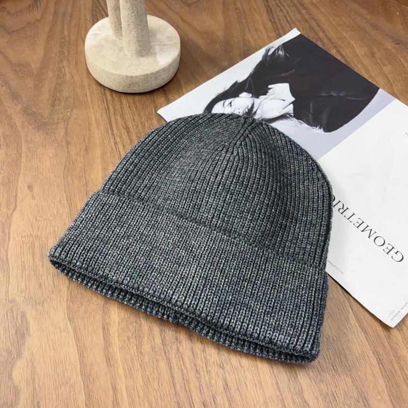 Knitted Hat, Can Add Logo Autumn and Winter Cashmere Warm and Cold Hat Men's and Women's Pullover Wool Hat Embroidery Cold Hat