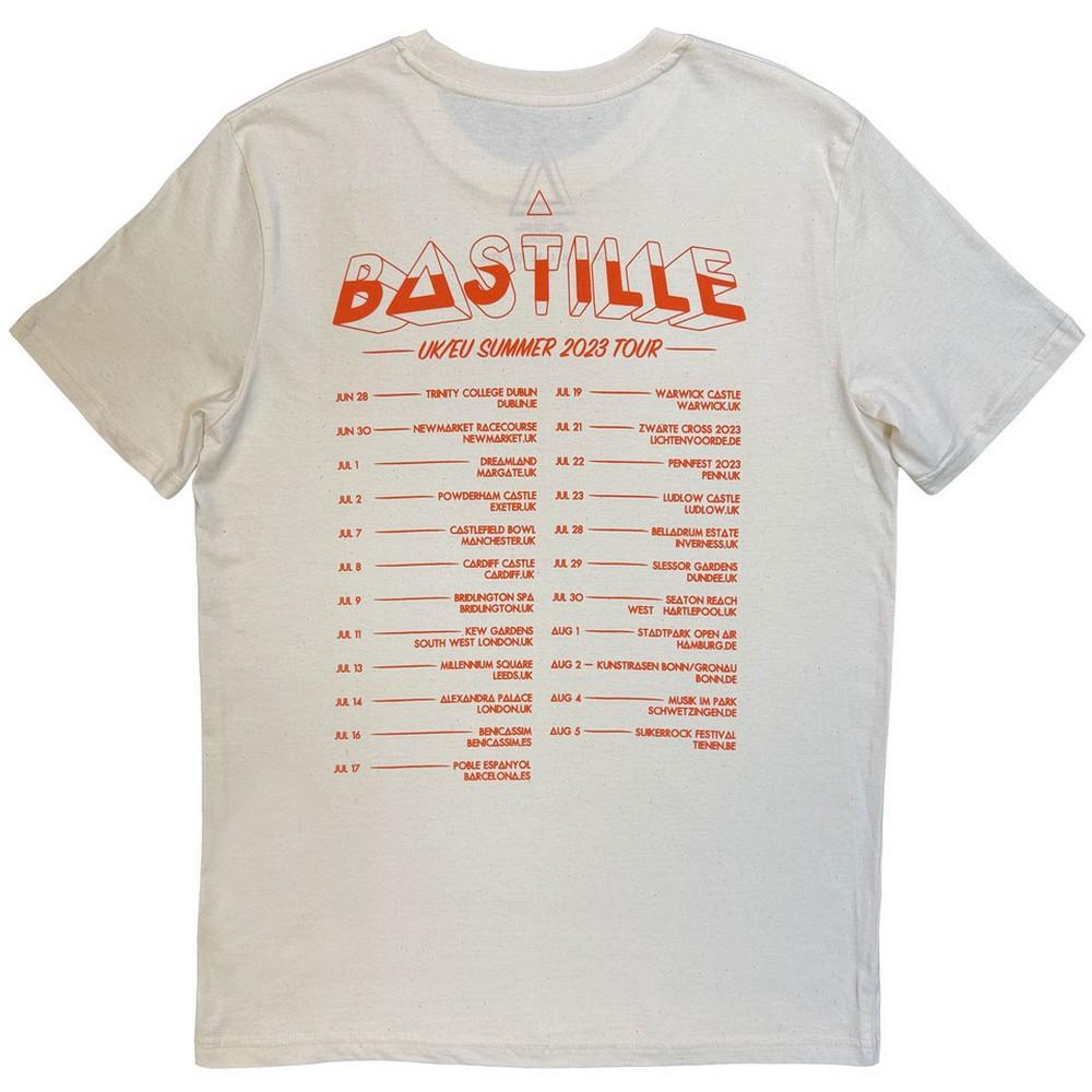 Bastille Unisex Erwachsenen Sommer UK & EU Tour 2023 T-Shirt mit Rückendruck