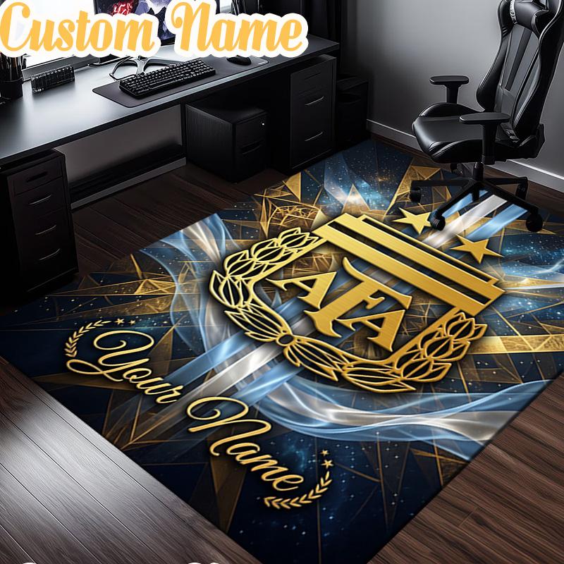 Custom Name Argentina football team  Rug, Office Rug, Chair Rug, Carpet for Living Rooms, Doormat Game Rug Home Decor Christmas Gifts
