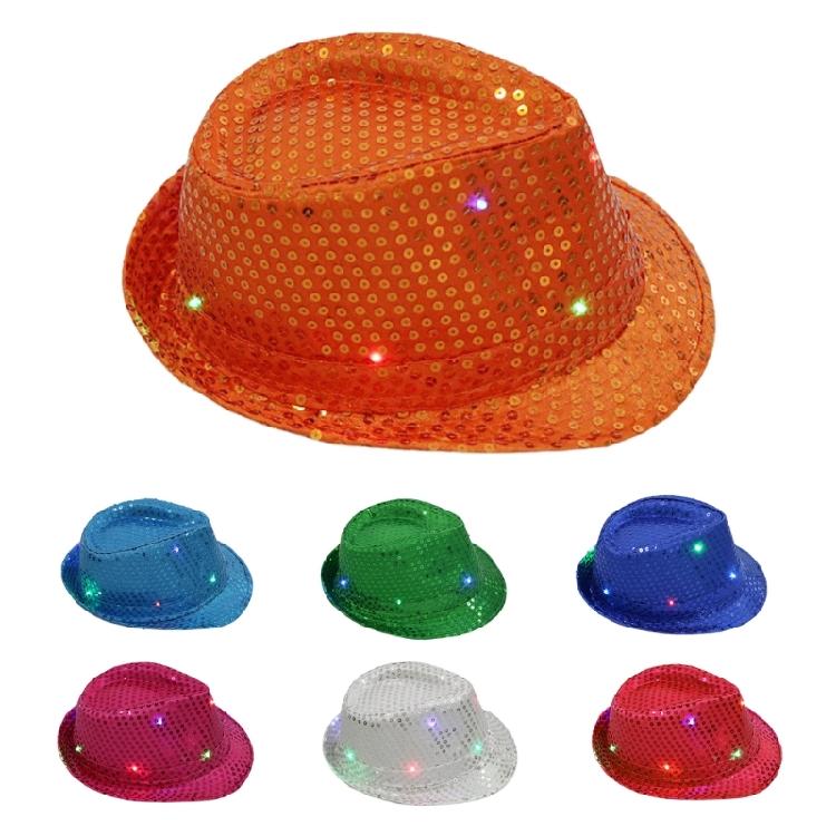 Glinting Fedora Hats for Women Men Jazz Hat Glitter Party Summer Panama