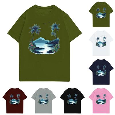 Men's Stand Collar Short Sleeve Shirt Loose Leisure Holiday Shirt Man