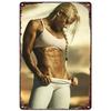 Vintage Fitness Metal Tin Signs  Workout Muscle Women Wall Posters Decoration for Garage Game Room Gym Cafe Living Room Club