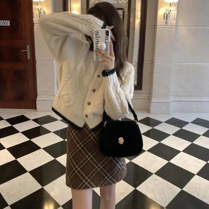 Svetr s copánky Kardigan Kabát Dámský Ležérní styl na podzim a zimu Šik pletenina Top s krátkým dlouhým rukávem