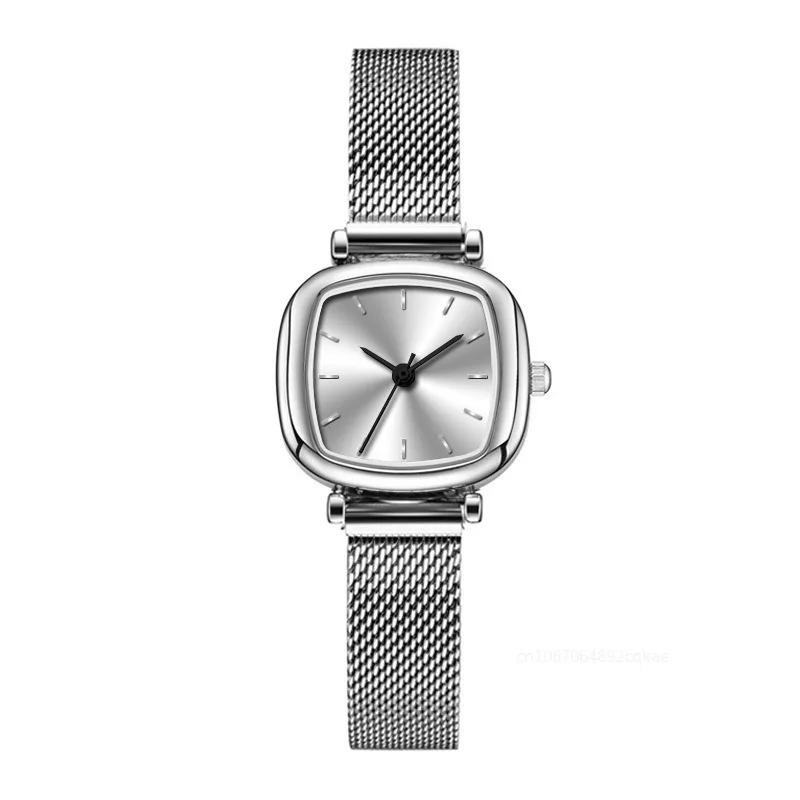 Small Square Watch for Women Fashion Stainless Steel Mesh Strap Quartz Watches Ladies Luxury Gift Wristwatches Dropshipping