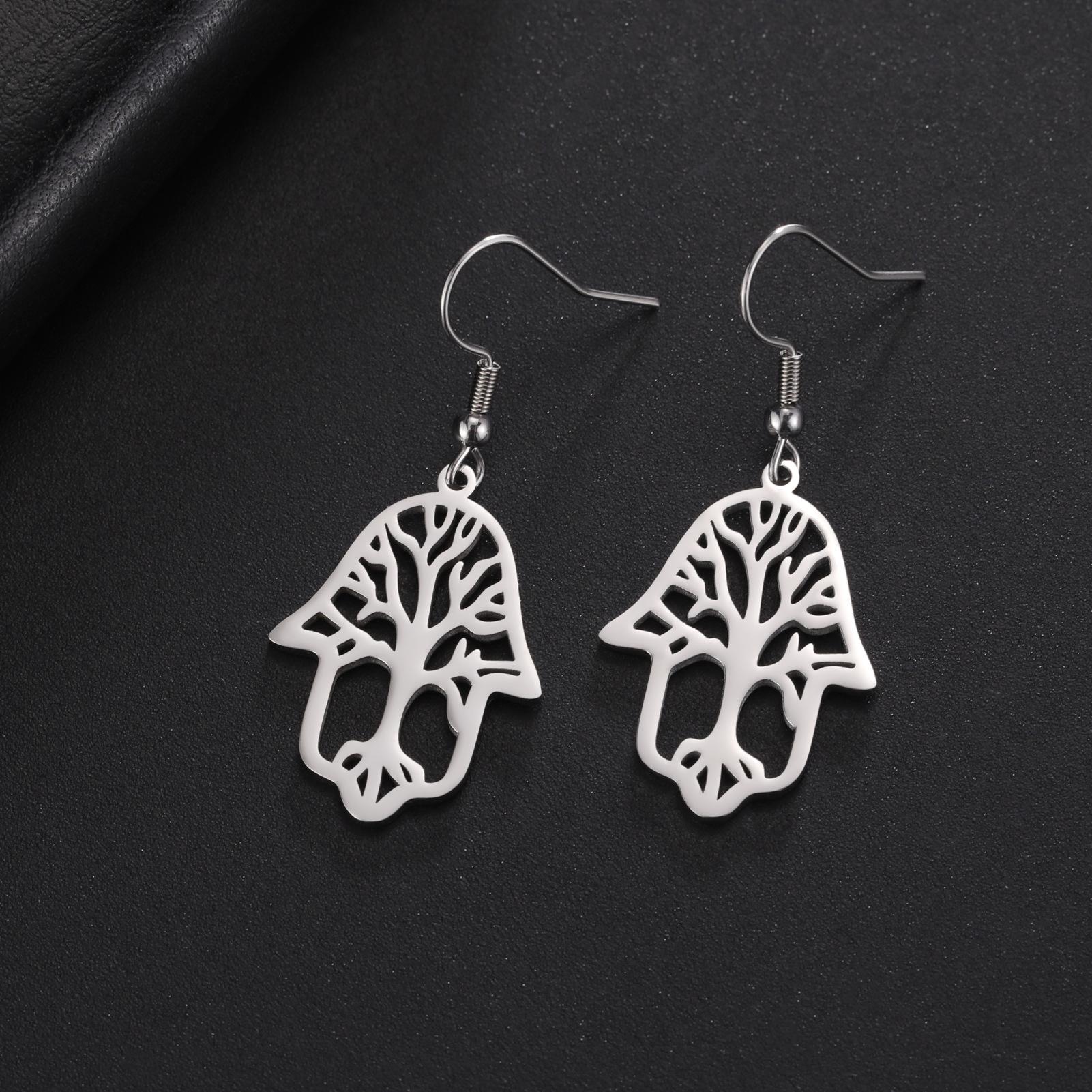 

Vintage Tree of Life Earrings for Women Jewelry Stainless Steel Dangle Earrings Amulet Party Gift