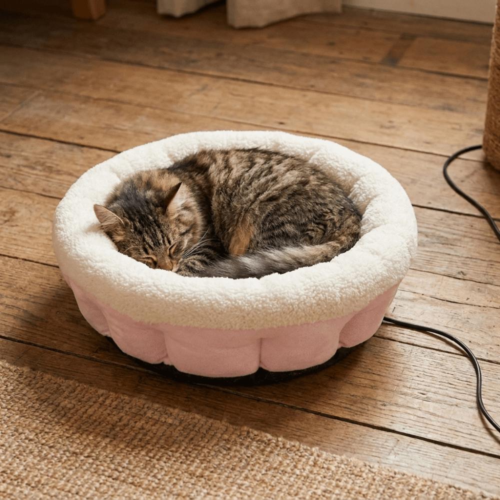 Soft Plush Warm Heated Pet Bed Adjustable Temperature Cat Sleeping Nest for Dogs Cats