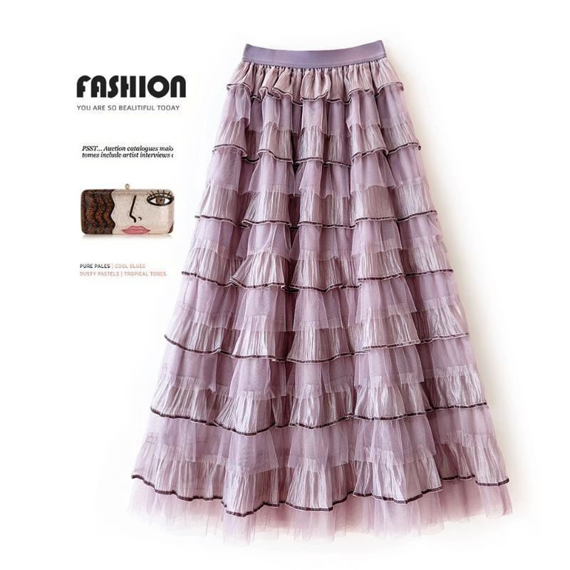 E-commerce, organza layer by layer splicing long cake skirt fairy skirt