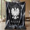 Poland Football Printed Flannel Blanket Skin Friendly Warm Decorative Throw for Indoor Couch Bed Daily Use