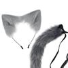 Faux Fur Ears and Tail Set Animals Gift Ear Hair Hoop Headband Cosplay